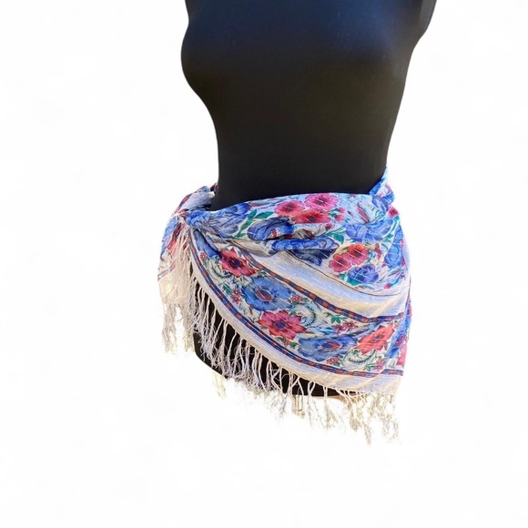 Floral Multi Color Scarf - Picture 3 of 4